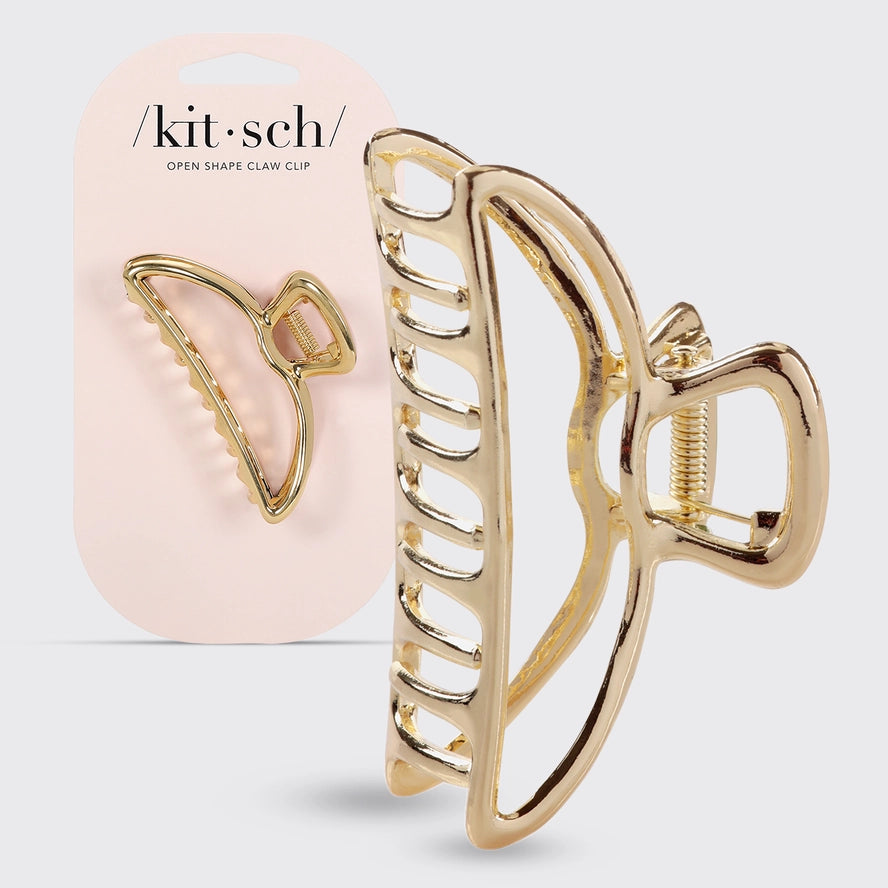 Open Shape Claw Clip-Gold