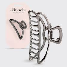Open Shape Hematite Claw Clip