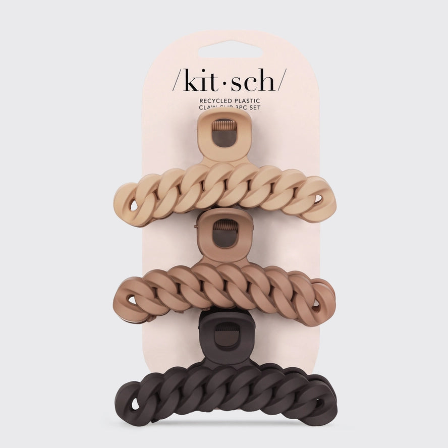 Eco-friendly Chain Claw Clip 3pc Set-Neutral